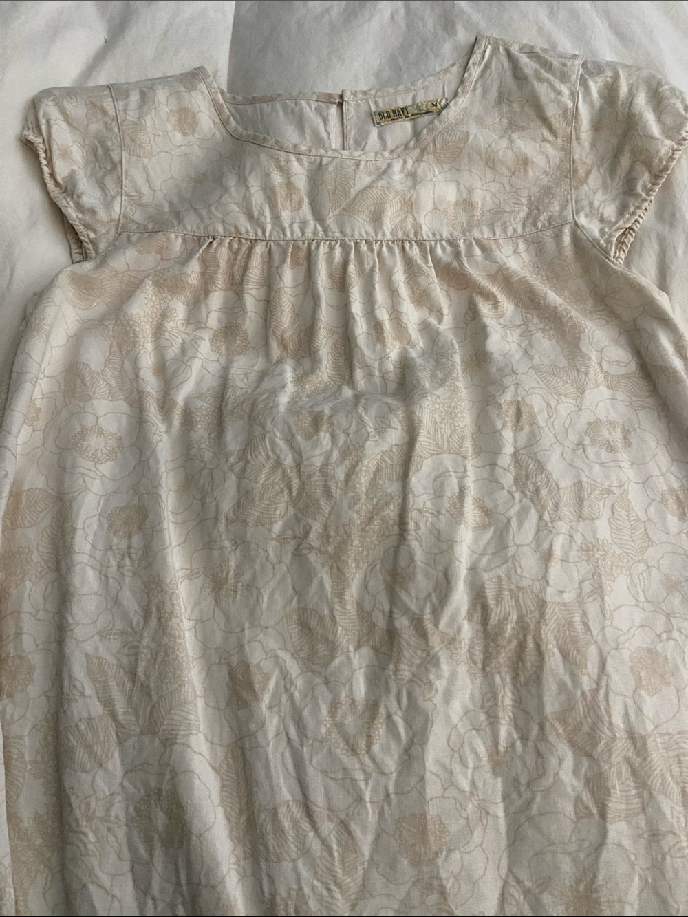 Old Navy Cream Floral cap Sleeve dress